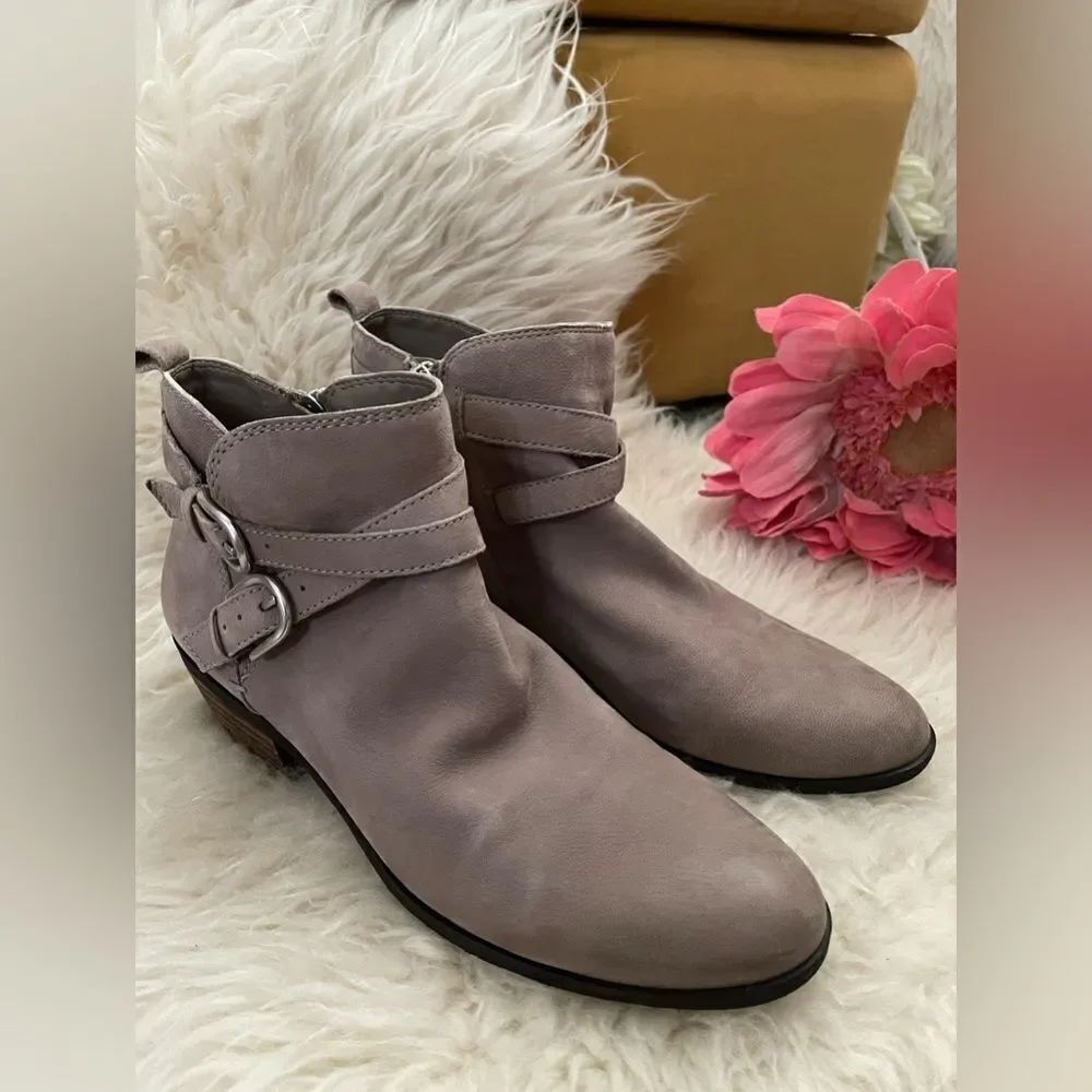 SAM EDELMAN Parlie Ankle Boot Taupe Suede 7.5